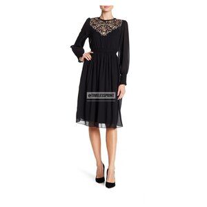 Nanette Lepore Black Embroidered Dress